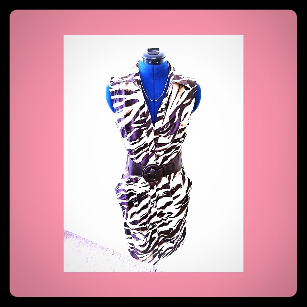 Sexy animal print dress with belt